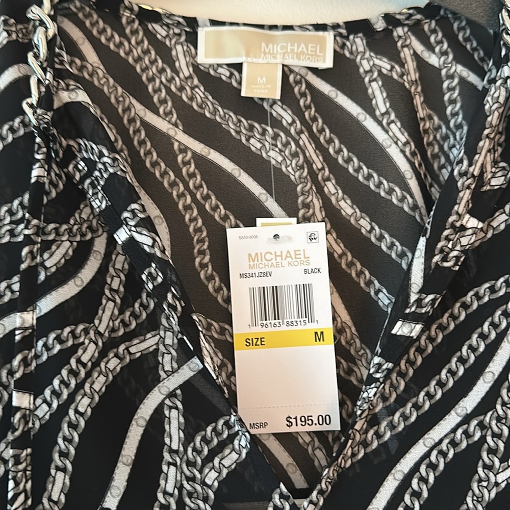 Brand new Michael Kors chain pattern blouse - Picture 2 of 8